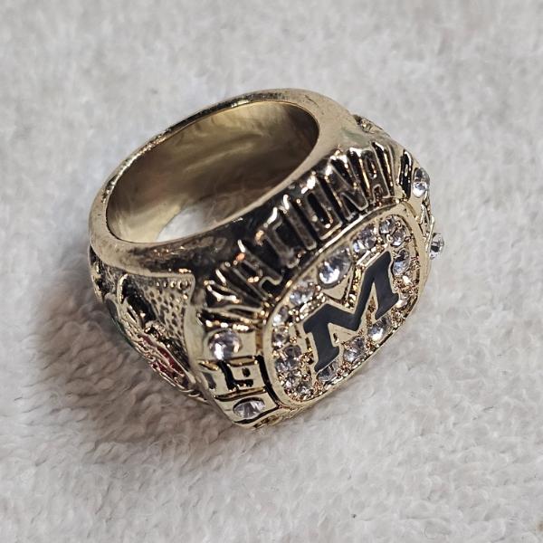 1997 Michigan Wolverines Griese #14 NCAA Rose Bowl National Championship Ring, Size 11.5, 70.8g