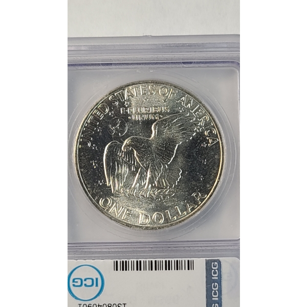 ICG 1971-S MS66 40% Silver Eisenhower Dollar Signed By Austin Hutto, ICG President 