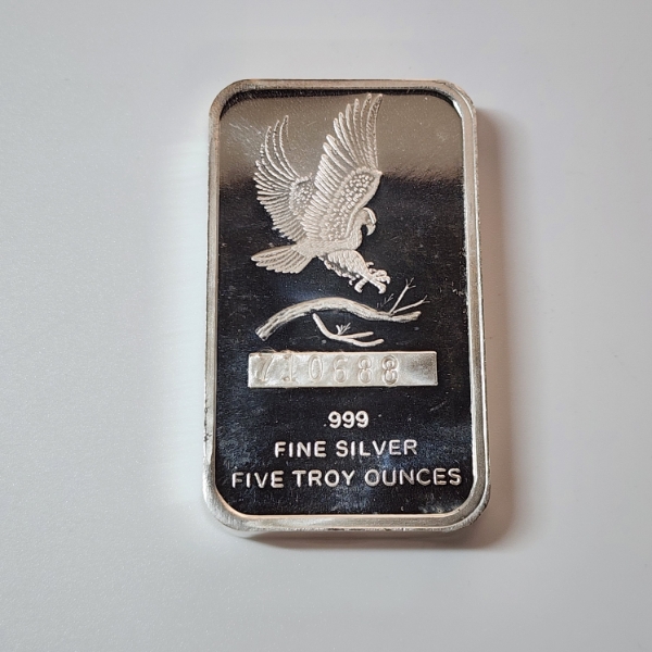  SilverTowne Bald Eagle 5 Troy Ounce .999 Fine Silver Bar