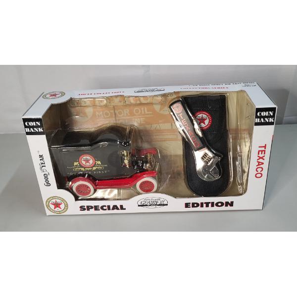 1999 Gearbox Special Edition 1:24 Scale Die Cast Metal 1912 Ford Model T Texaco Tanker Coin Bank Set
