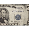 Image 4 : *EXCELLENT COLLECTOR'S STAR NOTE* 1953A US Federal Reserve $5 Blue Seal Silver Certificate STAR NOTE