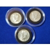 Image 1 : x3 1964 90% Silver Kennedy Half Dollars in Coin Capsules FV: $1.50