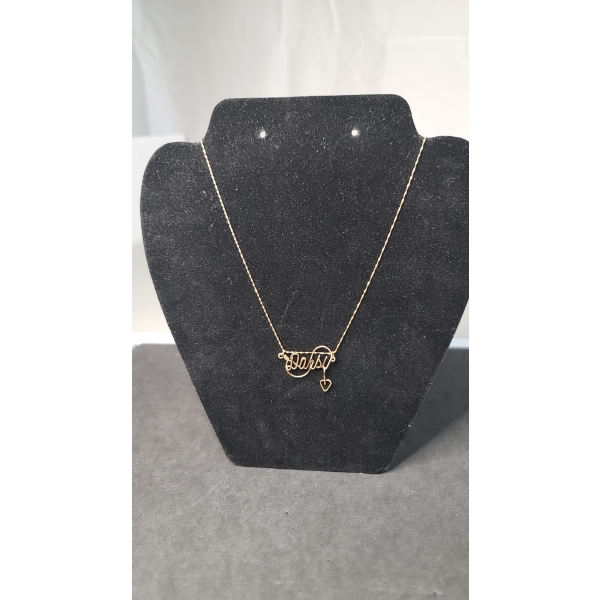 14K Gold Chain With Gold Tone Pendant - Chain Weight: 1.5g