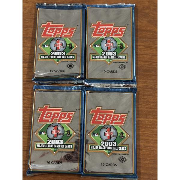 	4 - 2003 Topps MLB Baseball Wax Packs Baseball Cards - 10 Cards Per Pack