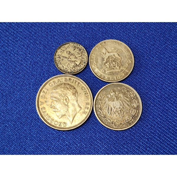 4 - Assorted Silver Foreign Coins - See Description!