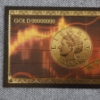 Image 2 : "NORFED" Coin & USA Liberty 24K 9999999 Gold Foil Note ~ In Mint Condition!