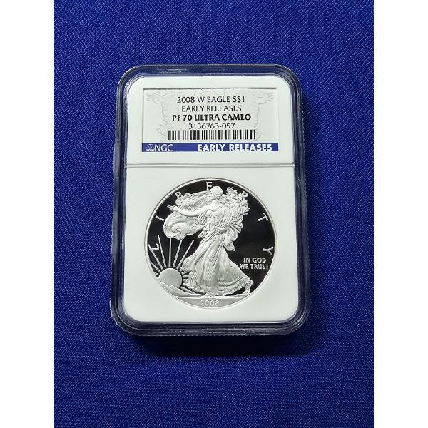 NGC PF 70 ULTRA CAMEO 2008- W American Silver Eagle - Early Releases