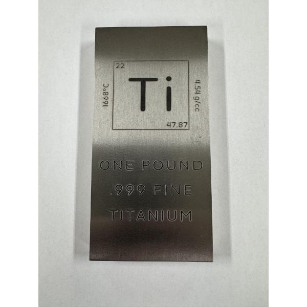 Large One Pound .999 Fine Titanium Bar - Mint Condition - Exceptional Piece
