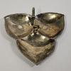 Image 1 : Vintage 3-Compartment High Percentage Indian Silver 8" Serving Tray With Cobra Handle - 205.9g