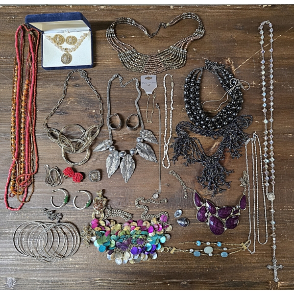 Large Lot of Costume Jewelry incl Necklaces and Earrings