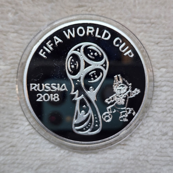 Silver Plated FIFA World Cup Russia 2018 Commemorative Coin in Plastic Protector