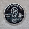 Image 1 : Silver Plated FIFA World Cup Russia 2018 Commemorative Coin in Plastic Protector