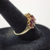 Image 2 : Vintage-Style Red Garnet 10K Gold Ring - Size 7 - TW: 2.6g
