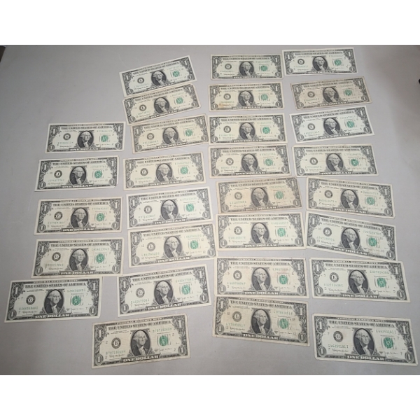 (29) United States Series 1963 $1 Federal Reserve Notes With Granahan And Barr Signatures 