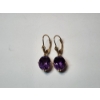 Image 1 : 14K Gold Earrings with Amethyst-Colored Stones Total Weight 3.6g