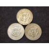 Image 3 : Three 90% Silver 1964 Kennedy Half Dollars - $1.50 Face Value
