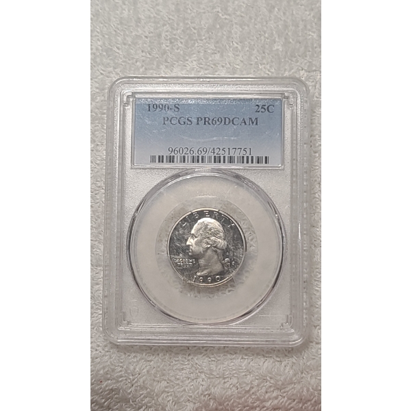 1990-S PCGS PR69DCAM Washington Quarter
