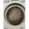 Image 1 : 1854 Seated Liberty Silver Quarter In Protective Holder - Incredible Coin