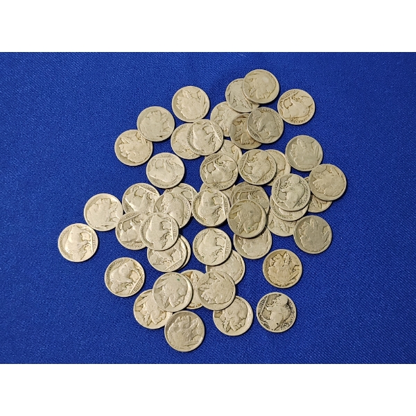 Lot of Assorted and Unknown Years Buffalo Nickels FV: $2.50