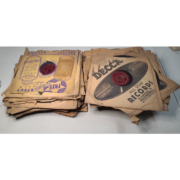 Collection Of Vintage 78 RPM Columbia Records, Decca Records & More