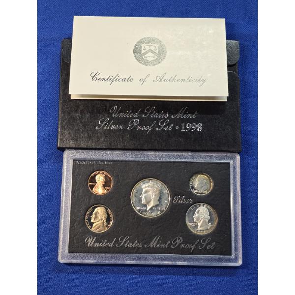 1998-S United States Mint Silver Proof Set in Original Box w/ COA