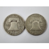 Image 4 : Two 90% Silver United States Franklin Half Dollars ~ 1951 & 1963-D ~ $1.00 Face Value