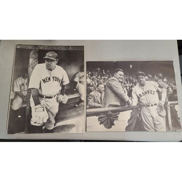 (2) Vintage Babe Ruth Photographs