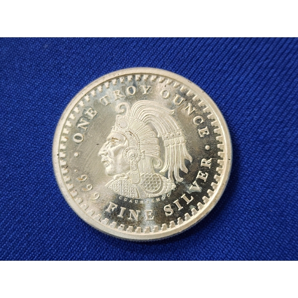 Aztec Calendar 1 Troy Ounce .999 Fine Silver Roind 