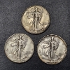 Image 1 : 3 Pcs - 1945 P / 1945 D / 1945 S  Walking Liberty Half Dollars - High Grade - See Pics