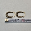 Image 4 : 10K Yellow Gold Textured Hoop Earrings - Total Weight: 0.4g