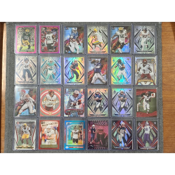 Lot of 24 Assorted Numbered Parallel Topps & Panini Football Trading Cards - Delpit, Hall JR & More!