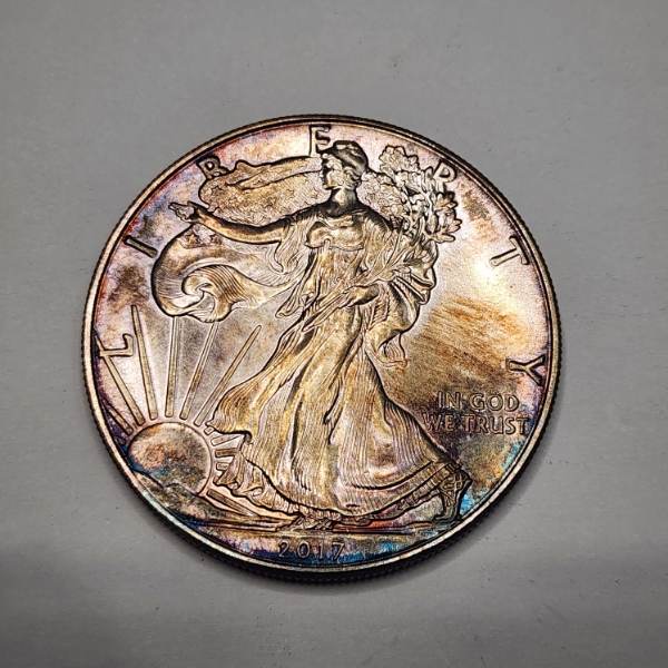 Toned 2017 American Silver Eagle - 1 oz .999 Fine Silver $1 Coin