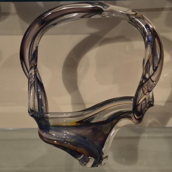 Free Form Art Glass Crystal & Colored Glass Sculpture - 13 x 15 Overall Mint