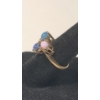 Image 2 : Vintage 10K Yellow Gold Triple Star Sapphire Cluster & Diamond Ring - Size 5 - Weight: 3.3g