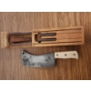 Image 1 : Knife Set with Wooden Holder and Heavy-Duty Butcher Knife 