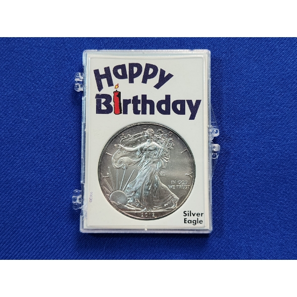 2012 American Silver Eagle - 1 oz .999 Fine Silver - In "Happy Birthday" Display