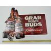 Image 1 : Large Budweiser ' Grab Some Buds' Advertising Metal Sign Approx. 22"x18"