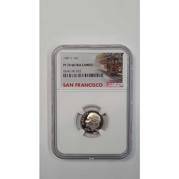NGC 1987-S PF 70 ULTRA CAMEO Roosevelt Dime