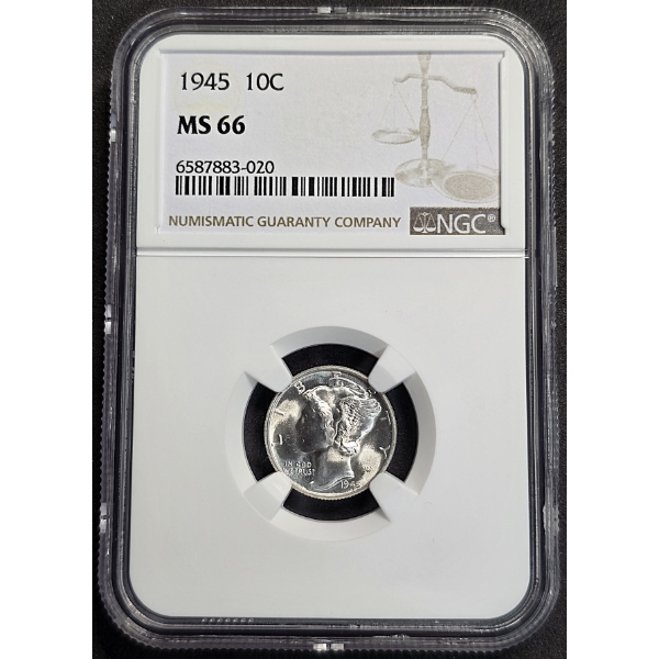 NGC MS66 1945 Mercury Dime
