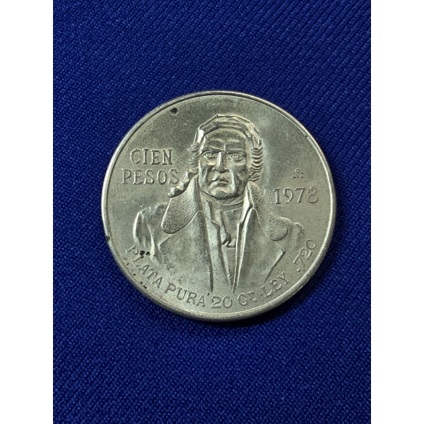 1978 Mexico 100 Pesos Silver Coin Jose Morelos Eagle & Snake - Excellent Condition High-Grade Coin