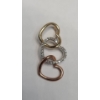 Image 4 : Vintage 14K Gold Tri-Color Gold Heart 19" Necklace With Diamond Accents - Weight: 3.8g