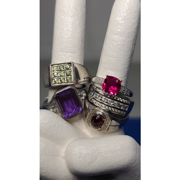 Assorted Sterling Silver Rings - See Photos For Sizing -Total Weight: 33.5g