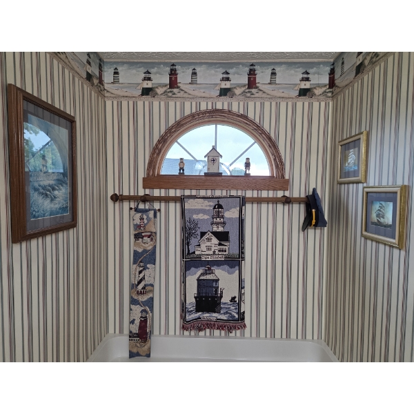 Louisville Home Pickup - Lighthouse Themed Decor As  - Art - Throw Blanket - Captains Hat - See Pics