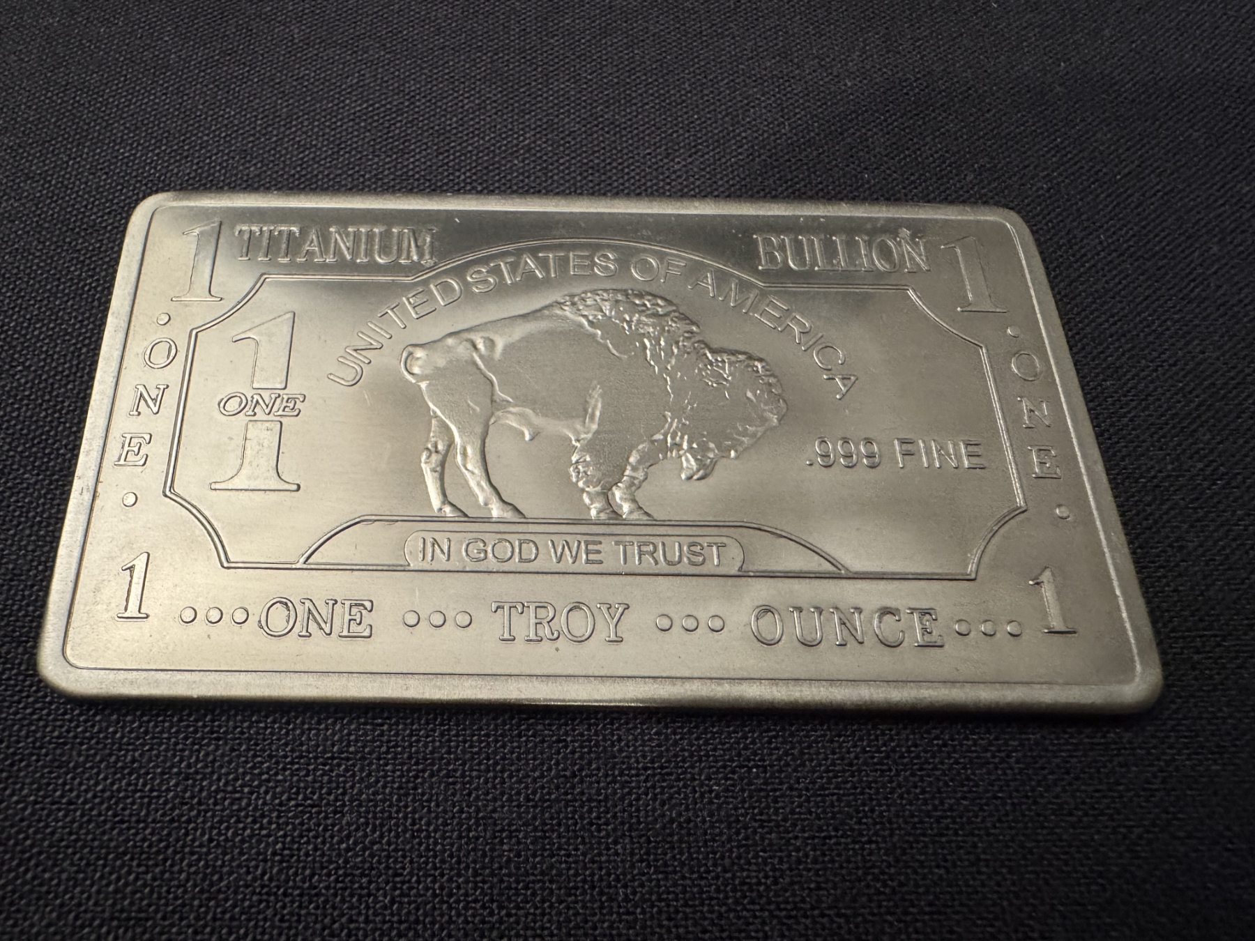 American Buffalo One Ounce .999 Fine Troy Ounce Titanium Bar - Mint