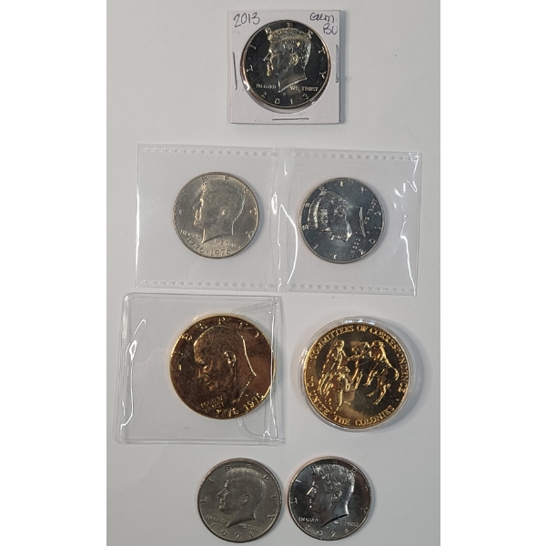 Assorted U.S Commemorative Coins & Token - Eisenhower Dollar, Kennedy Half Dollars & More - $3.50