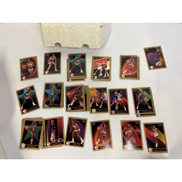 Box of Skybox 1990-91 Basketball Cards - Includes Dennis Rodman - John Battle - Etc.