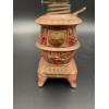 Image 3 : Vintage Ceramic Pot Belly Stove Miniature Oil Lamp with interchangeable globes - ~10 inches tall
