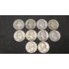 Image 1 : Assorted Years/Mint Marks 90% Silver Washington Quarters - Face Value: $2.50