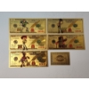 Image 1 : x5 Assorted Toy Story $100 99999999 24K Gold Foil Banknotes Set w/ CoA