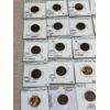 Image 3 : Assorted Pennies in Labeled Cards in basket- 1957-D - 1958's - Some with Die Cracks & Errors - FV $0